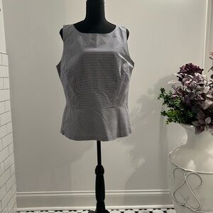 Talbots Gingham Peplum Sleeveless top.
